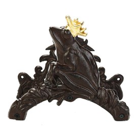 Sungmor Heavy Duty Cast Iron Garden Hose Holder | Water Hose Hanger Wall Mounted | Decorative Indoor Outdoor Hose Rack Reel | 50FT 75FT 100FT Water Hose Bulter Storage | Lovely Frog Metal Hose Stand