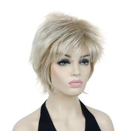Lydell Short Layered Shaggy Wavy Full Synthetic Natural looking Heat Resistant Wig Blonde