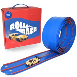 RollAndRace Flexible Toy Car Racing Track 400 cm - Roll-Up Race Track - Toy Car Race Track - Racing Track - Gift for Children - Rubber Track Children - Flexible Car Track