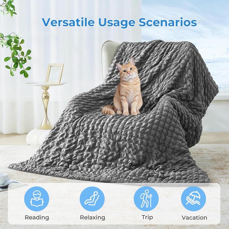 bedsmile Seersucker Cooling Comforter Queen Size, Q-Max 0.45 Reversible Cooling