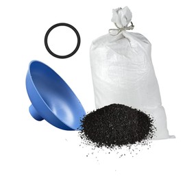 IPW Industries Compatible Pelican PC600-R Bulk Refill Coconut Shell Activated Carbon for Whole House Water Filter, with Funnel and Tank O-Ring