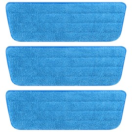 3 Pack Microfiber Reusable Mop Pads, Wet/Dry Floor Cleaning Refill Mop Pads, Spray Mop Hard Wood Floor Mop Pads Refills, Machine Washable Power Mop Pads Replacement