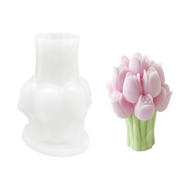 Tulips Candle Mold for Candle Making, 3D Silicone Mold for Resin Casting DIY Plaster Polymer Clay Home Decoration