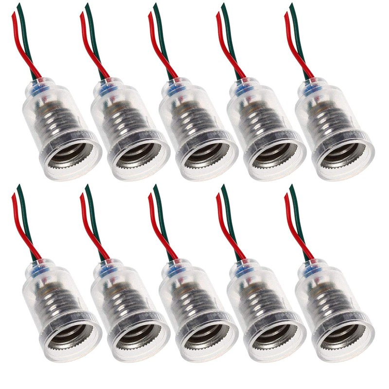 MEETOOT 10pcs E10 Mini Bulb Holder with Wire Light Beads