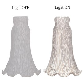 ANYONGLU Lily Lampshade Only 3 Pack White Cloudy Tulip Flower Glass Lamp Shade Replacement Tiffany Style Lily Table Floor Lampshade Replacement