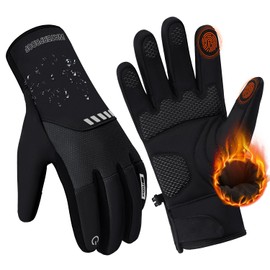 Vilico Men's Winter Gloves Waterproof Touchscreen Fleece Warm Thermal Winter Gloves Touchscreen for Cycling, Cycling, Motorcycle, Skiing