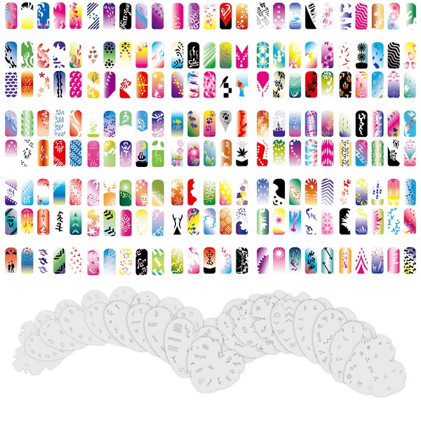 Custom Body Art Airbrush Nail Stencils - Design Series Set