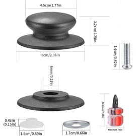 GQunit 4pcs Pot Lid Knob, Universal Replacement Pan Lid Cover Knobs, Kitchen Cookware Knob Handle, Saucepan lid knobs