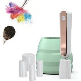 Máquina de secado de cepillo para polvo de maquillaje eléctrico, limpiador portátil y eficiente con funciones de limpieza de tres niveles y ajuste de secado por centrifugado
