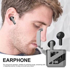Earbud & in-Ear Headphones,Wireless Earbuds with Mechanical Style | Touch Control HiFi Stereo Deep Bass Cordless Earbuds for Family Friends Colleagues