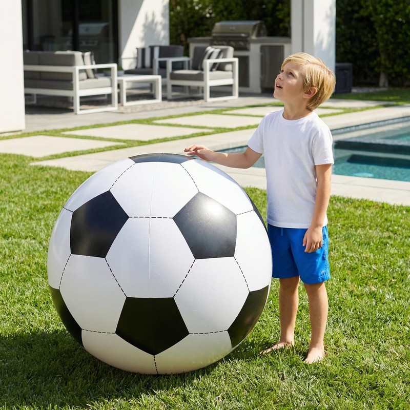 Lurrose ビーチボール サッカーボール 80cm 大号 巨大 インフレータブル ジャンボ 丈夫なPVC 厚手