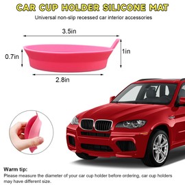 Ohleats 2 PCS Car Cup Coaster, 2.75 Inch Silicone Non-Slip Auto Cup Holder Insert Coasters, Universal Recessed Drink Cup Mat for Most Vehicles, Interior Decor Car Accessories (Dusty Rose)