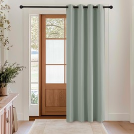 KGORGE Thermal Curtain Cold Protection Door Children's Room Curtains Boys Sage Green Curtain 210 cm Long - 1 Piece H 210 x W 140 cm Blackout Curtain with Eyelets Blackout Curtains Blackout