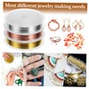 LALAFINA 3rolls Jewelry Wire Copper Beading String Each Silver Gold