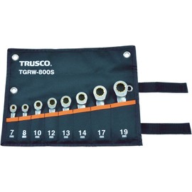 TRUSCO TGRW-800S Ratchet Combination Wrench Set (Short Type), Set of 8