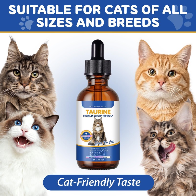 Taurine Drops for Cats – Liquid Taurine Supplement for Eyesight,