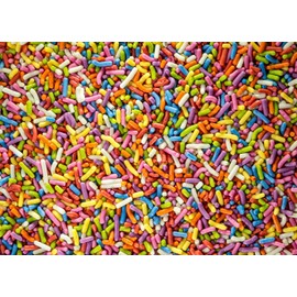 100% NATURAL RAINBOW SPRINKLES - NATURAL COLOR, DAIRY FREE, NUT FREE, GLUTEN FREE, SOY FREE, EGG FREE, KOSHER, SPRINKLES MEDLEY MIX, FOR BAKING, DECORATING, COOKIES, CUPCAKES, CAKES, TOPPING, JIMMIES, FANCY SUGAR SHAPES, 4 oz.