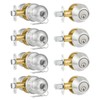 Plustool 4 Pack Exterior Door Lock Set, Satin Nickel Door