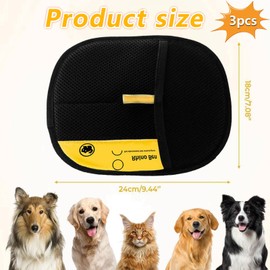 SYSYSYYASNL Pack of 3 Fur Magnet, Fur Magnetic Glove, Pet Hair Remover Glove, Cat/Dog Gloves, Reusable Grooming Gloves for Pets