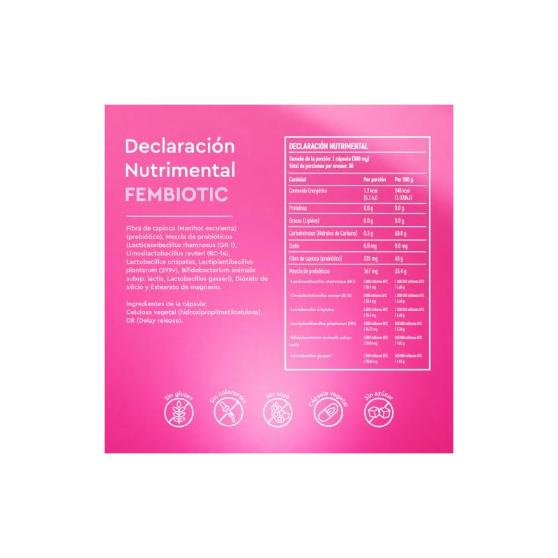 Vitatú | Fembiotic Probióticos para Mujer | Prebióticos + Probióticos