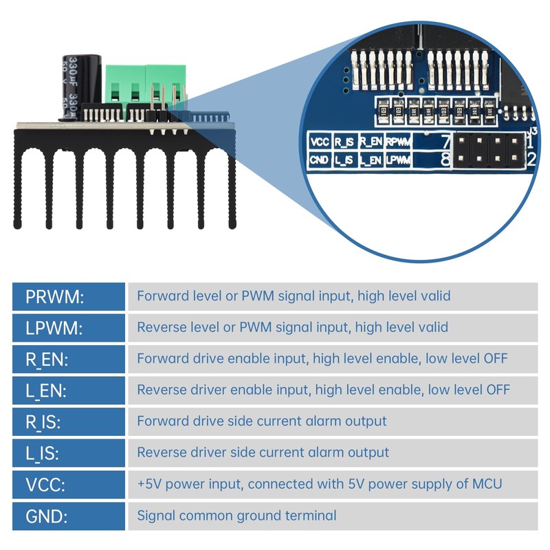 DiGiYes BTS7960 43A H Bridge High Power Motor Drive Module