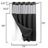No Hooks Required Waffle Weave Shower Curtain with Snap in