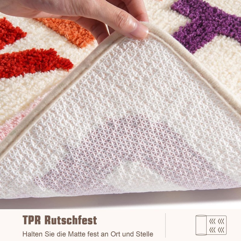 Freyamy TPR Non-Slip Bath Mat for Children, Soft Plush Microfibre
