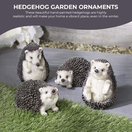 Pelle & Sol 4 Hedgehog Garden Ornaments, Garden Ornaments Outdoor | Polyresin Garden Decorations, Waterproof Garden Statues, Animal Ornaments, Garden Decor, Garden Accessories & Garden Gifts