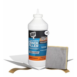 DAP Liquid Cement Crack Filler 1 qt Bundle with Microfiber Cloth - Self-Leveling Concrete Crack Repair for Driveways and Patios - Fast-Drying Concrete Filler for Horizontal Cracks - Gray - (3 Items)