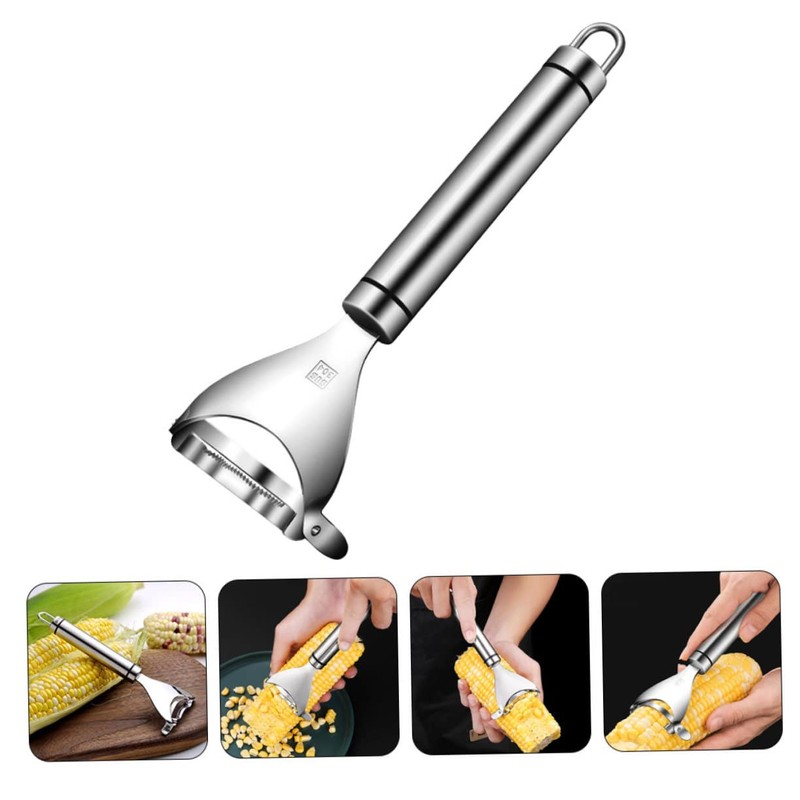 iplusmile Stainless Steel Corn Peeler Tool Ergonomic Kitchen Gadget for