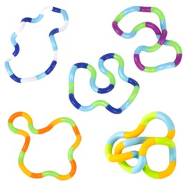 Siliget 5 Pcs Tangle Fidget Toy, Fidget Toy for Anxiety, Tangle Fidget Toy Removable Splicing for Kids and Adults, Stress Relief Silent Toy