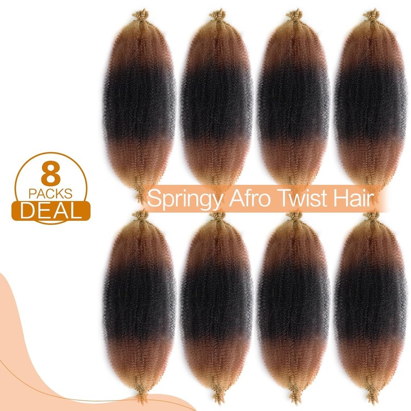 24 Inch Spring Twist Ombre Hair 1B/30/27,8 Packs Cuban Twist