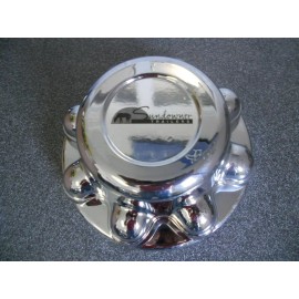 SUNDOWNER 8 lug 8 3/8", fits 7/8" lug nut, chrome center cap hub cap hubcap