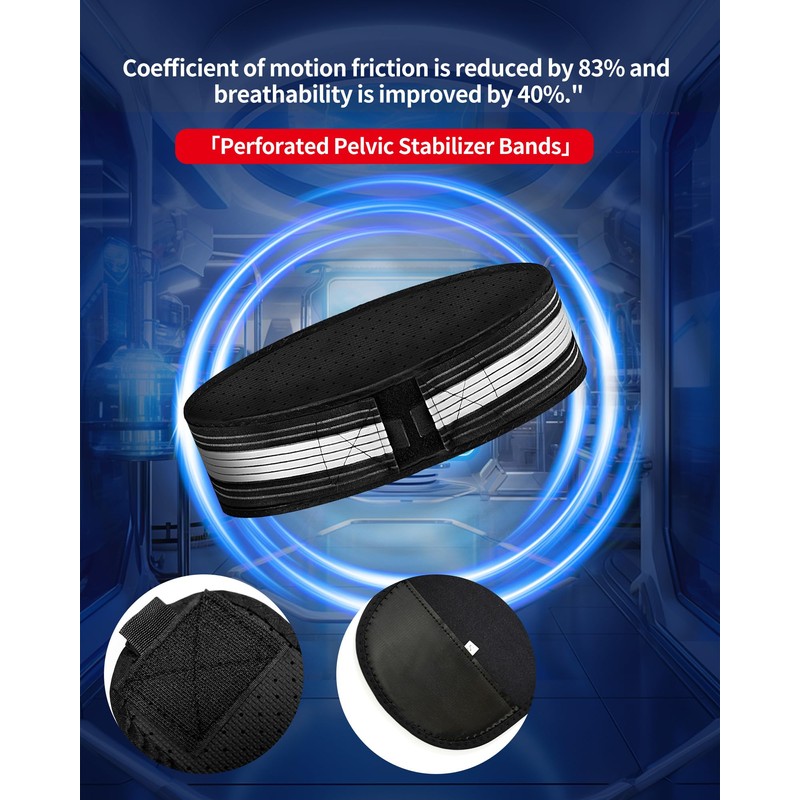 ROMIX Adjustable Neoprene Ab Trainer Belt for Back Support (black