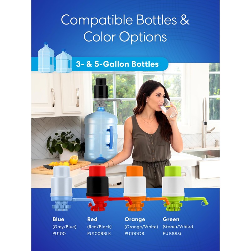 Brio Universal Water Bottle Pump | Manual Water Pump 1-5