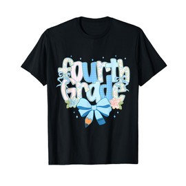 Fourth Grade Coquette Bow Teacher Back to School 4th Grade T-Shirt