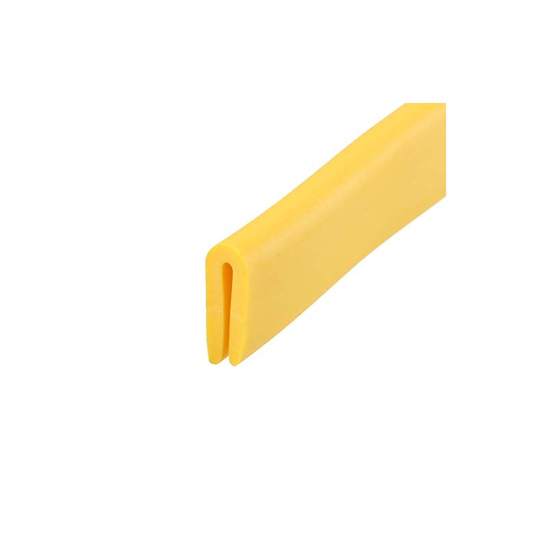 sourcing map Edge Trim U Seal Yellow Rubber Plastic U