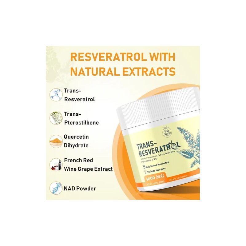Trans Resveratrol 4000 Mg Nad Nicotinamida Quercetina Natura