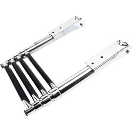 Amarine Made 4 Steps Boat Ladder Pontoon Telescoping Stainless Marine Extendable Deck Ladder