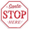 SantaStopHereWhiteStopSign - Letrero de parada de Navidad (30,5 x 30,5
