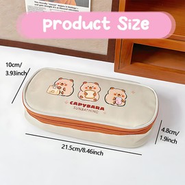 XURJUMI 1 x Pencil Case, Cute Girls Boys School Supplies Pencil Case Large Pencil Case Fabric Pencil Case Kawaii Pencil Case Stitch Pencil Case, yellow, Casual