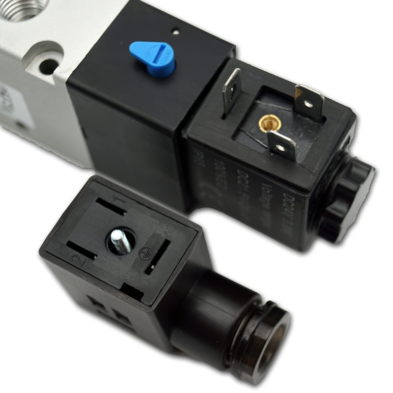 Pneumatic Solenoid Directional Valve 5/2 Way 1/4 Inch 24 Volt