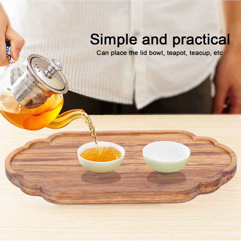 Simple Tea Tray Bamboo Tea Serving Tray Dish Saucer Home