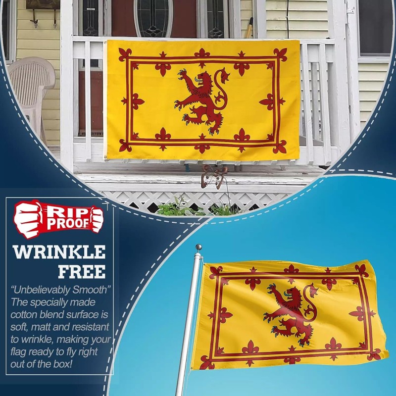 Anley Rip-Proof Double Sided 3-Ply Scotland Rampant Lion Flag 3x5