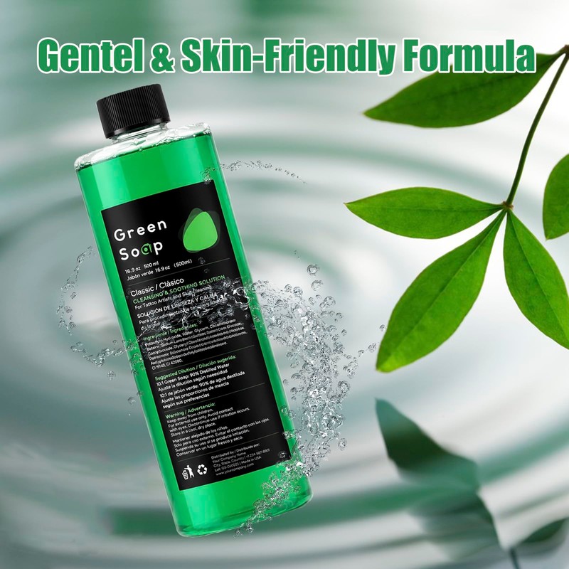 Green Soap Tattoo 16oz with 7oz Foam Bottle Set Tattoo