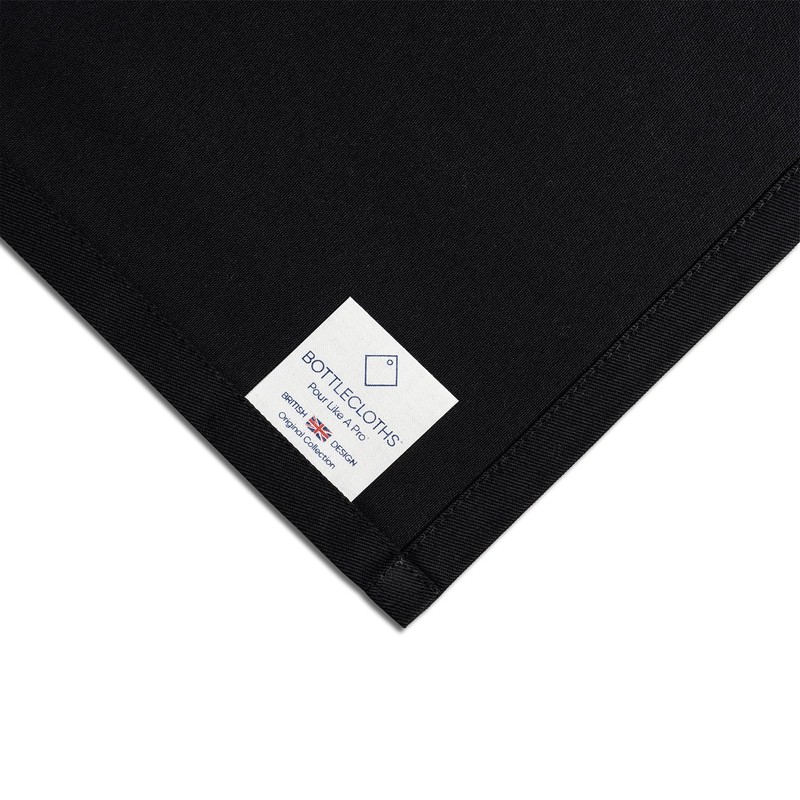 Original Bottle Cloths, 42 cm, Cotton, Corner Stitched Ring (Black,