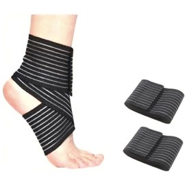 Sports Support Bandage Easy On and Off Speed Wrap Elastic Velcro Free Band Compression Wrap Protective Supporter Streatch Speed Wrap (70cm, 2 Pack)