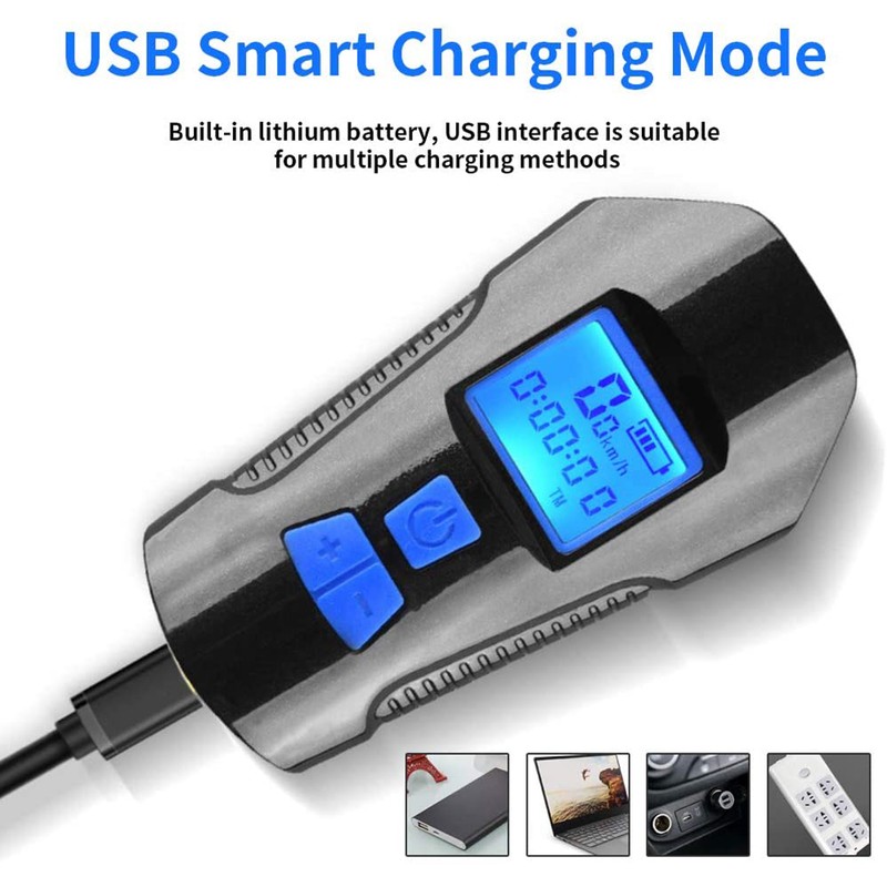 Bike Speedometer Front Light USB Rechargeable Night Light Riding Odometer