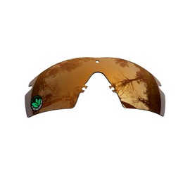 Raydi Polycarbonate Replacement Lenses & Rubber Kits for Oakley Si Ballistic M Frame 2.0 Rectangular Sunglasses - Bronze Golden Mirror - Polarized