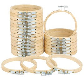 Caydo 24 Pieces 4 Inch Embroidery Hoops Bulk Wholesale Cross Stitch Hoop Ring for Embroidery, Art Craft Handy Sewing and Christmas Decoration